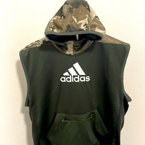 Adidas No Sleeves Hoodie Camo